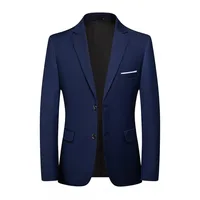 Single West Spring and Autumn New Business Fashion Suit Korean Version Slim Men's High-end Solid Color Trend Coat   Polyester 1