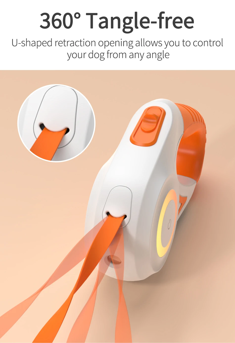5M Automatic Dog Leash Retractable LED Luminous Leading Fashion Light Straps For