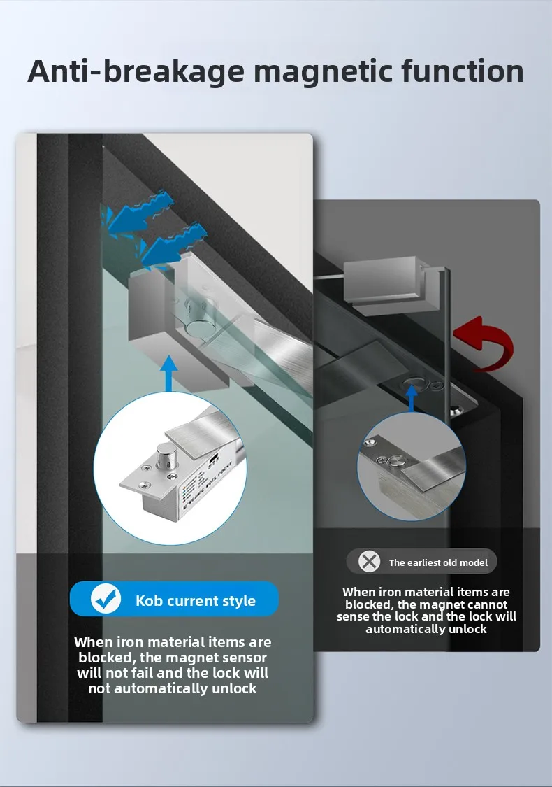 access control electric interlock concealed embedded electronic control lock gla