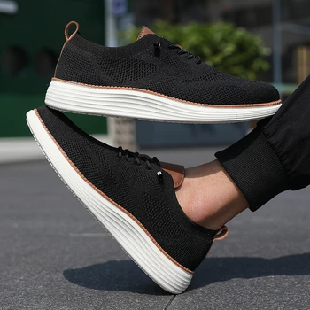 أحذية رجالية مفلكنة تصميم بسيط وعالي الجودة أحذية مسطحة شبكية قابلة للتنفس للأنشطة الخارجية أحذية رجالية للمشي لمسافات طويلة اليومية 6