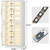 Tall Shoe Storage Cabinet with Acrylic Doors and LED Lights,  Entryway Shoe Organizer Rack with Adjustable Shel 2
