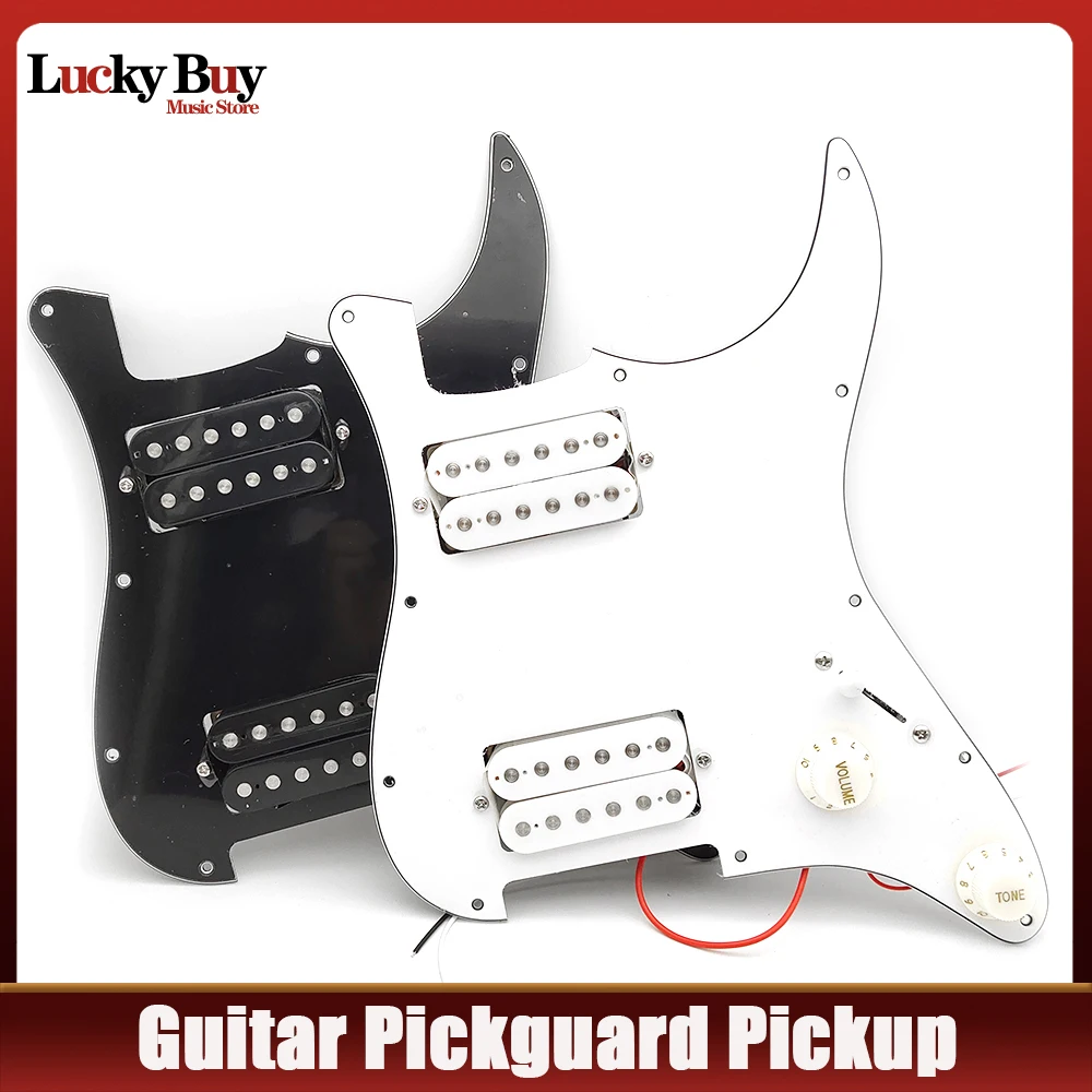 

Загруженный Предварительно проводной сборный хамбакер HH Pickguard, 1 шт., набор для сборки, Белый/фотомагнитный