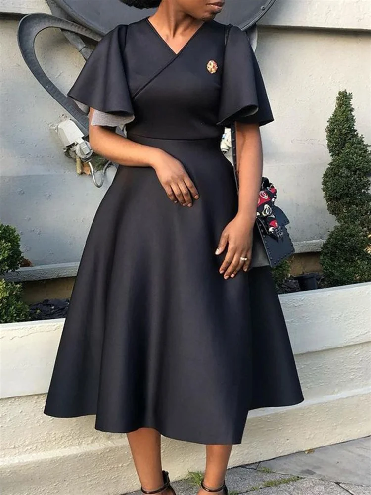 Wmstar Dresses for Women V Neck Elegant Fashion Party Maxi Dress New in Summer Fashion Clothes Wholesale Dropshipping S-3XL