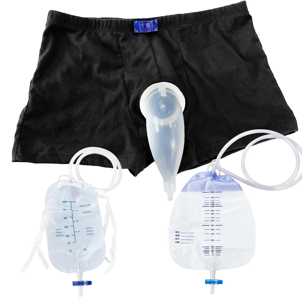 Silicone Urinal Collector Reusable for Male and Elderly Urine Bag Adults Urinal Urine Bedridden Urinary Incontinence Care