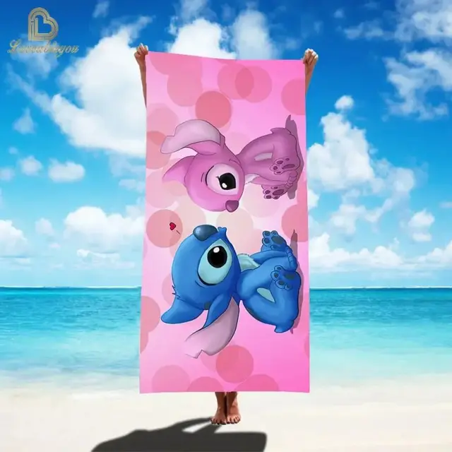 Telo Mare Bambina Stitch - Microfibra 140x70cm, Asciugatura Rapida, Ultra Morbido - Foto 6