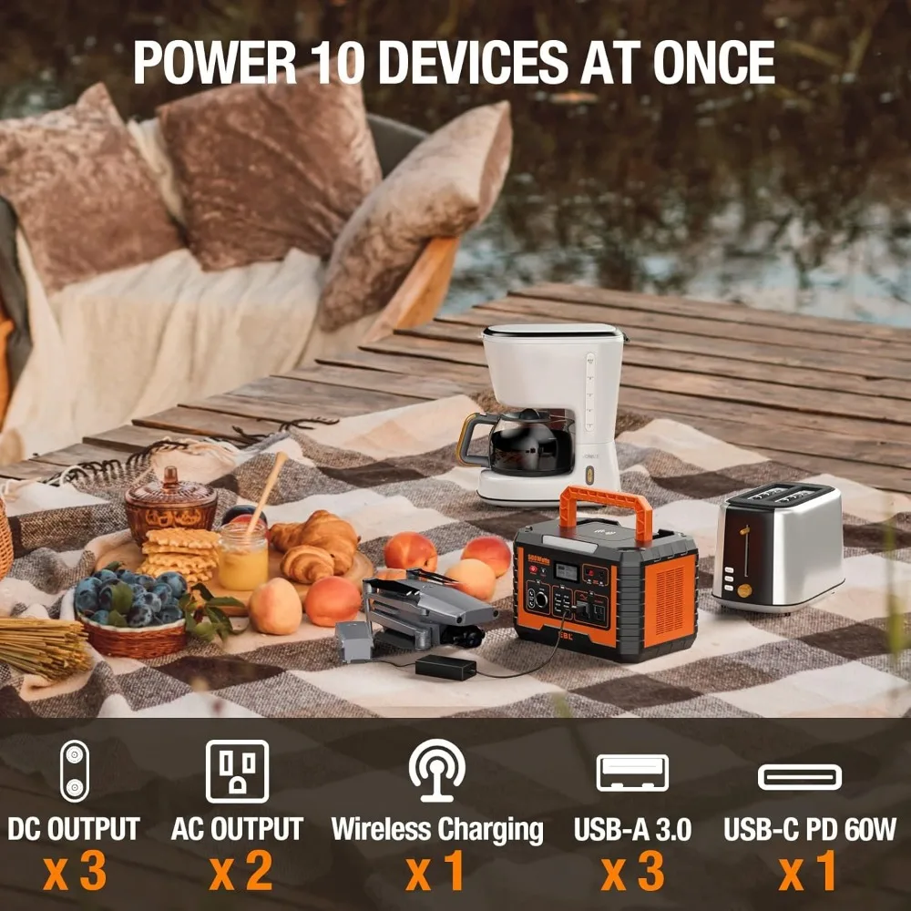 Portable Power Station 500, 110V/500W Solar Generator(Surge 1000W), 519.4Wh Backup Lithium Battery for Outdoor Home 3