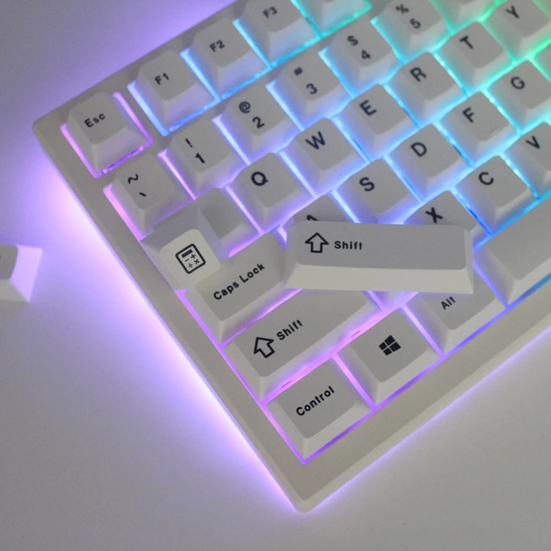 Minimalista Branco Japonês Keycaps Teclado Mecânico Perfil Cereja Dye Sublimation Pbt Key Caps Custom Faça Você Mesmo Gk61 125 Chaves