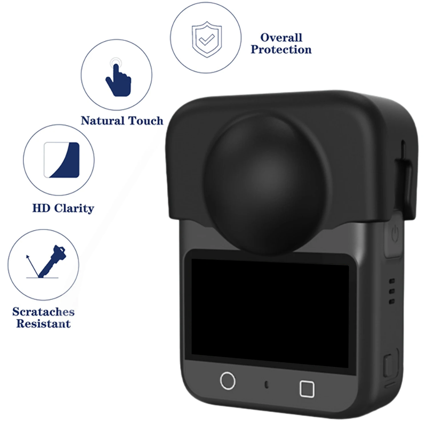 Tempered Glass Film screen Protector Cover for DJI Osmo 360 Camera Silicone Lens Cover Soft Len Cap for Osmo 360 Accessories