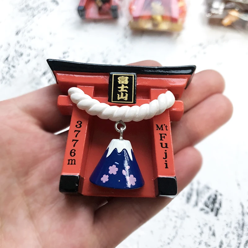 Magnetic fridge magnets magnetic sticker magnetic fridge stickers refrigerator decor Japan Inari Taisha Shrine Souvenir Cartoon Magnetic Sticker Fox Bell Osaka Fuji Travel Memorial Fridge Magnet Decoration