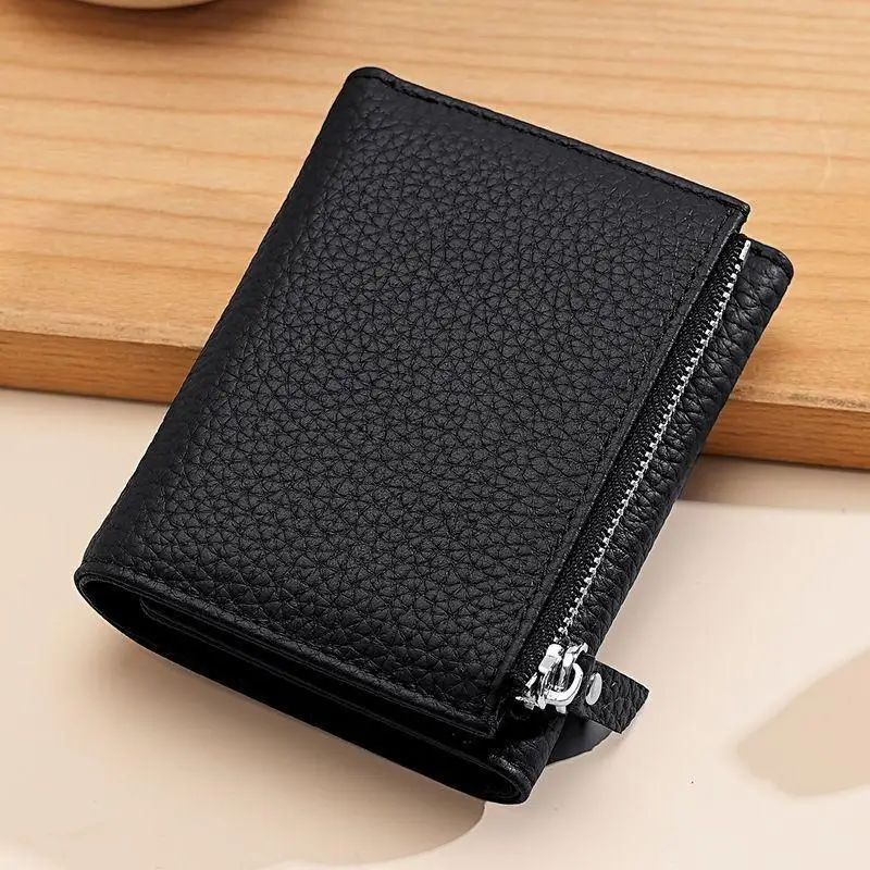 Women's RFID Blocking Trifold Wallet - Secure PU Leather with Multi-Card Slots & Zipper Coin Pocket