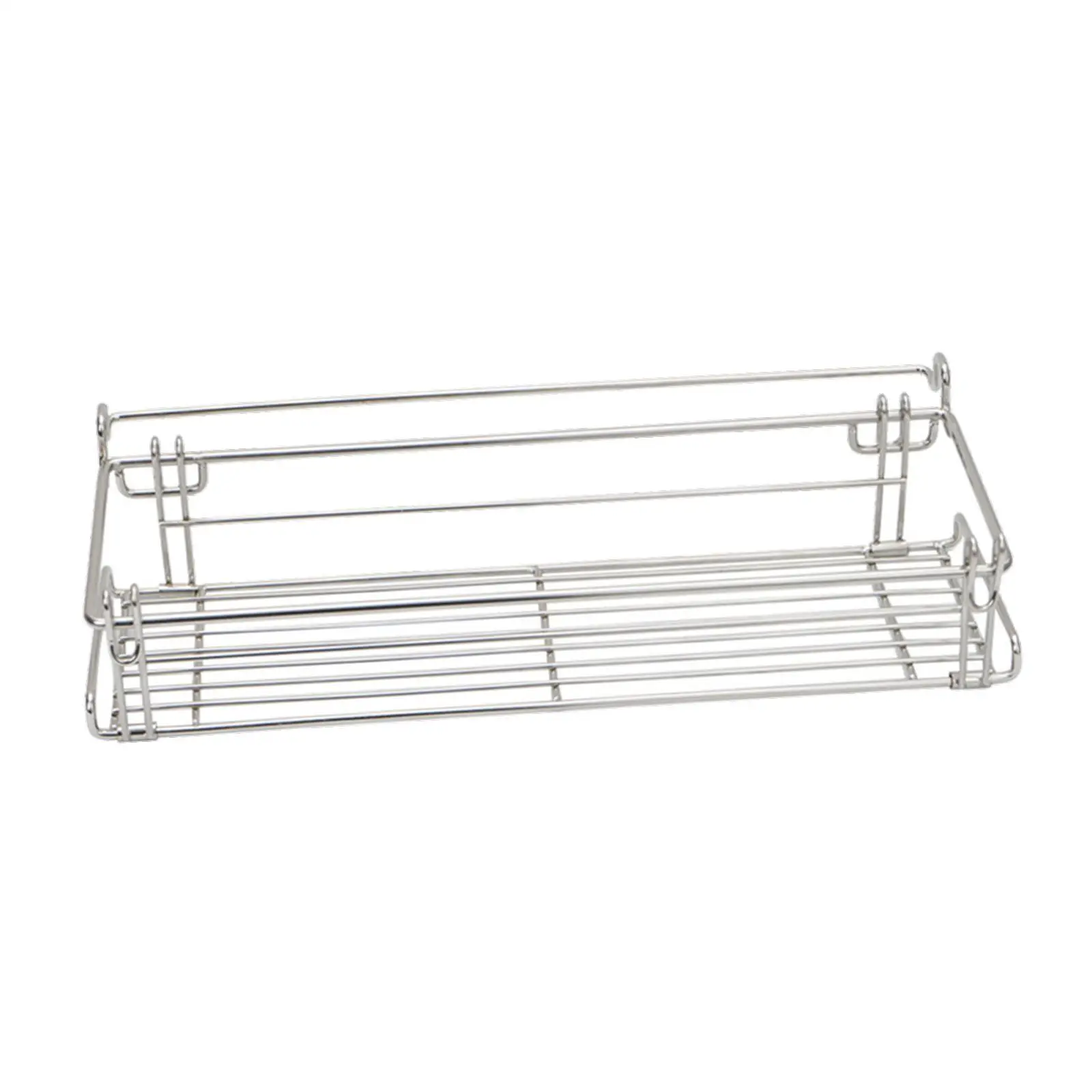 Table Side Basket Storage Rack Lightweight Stainless Steel Foldable Hanging Basket Shelf for Camping Beach Aluminum Desk Tent