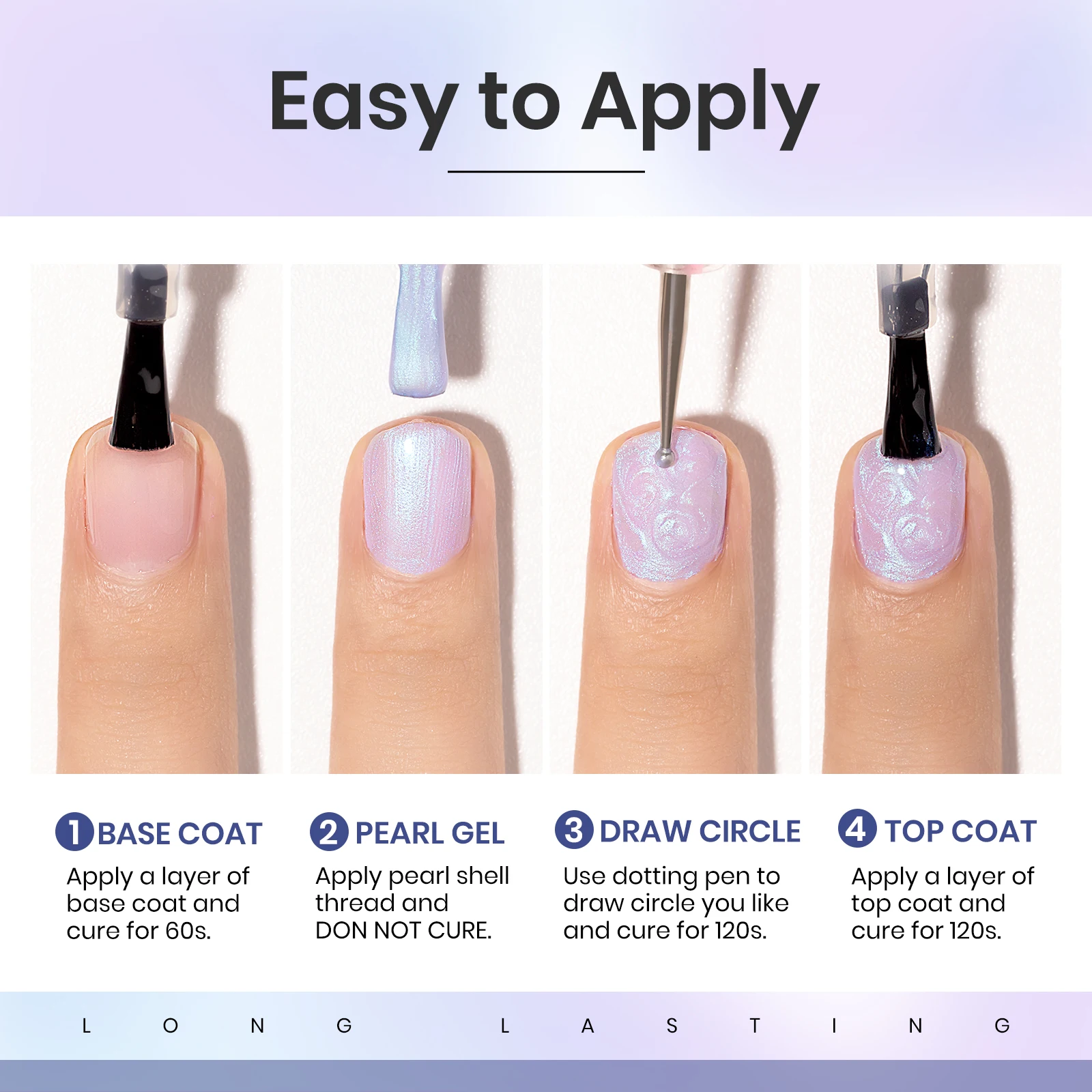MIZHSE 6Pcs/Set Pearl Swirl Gel Nail Polish Set 7ML Shell Thread Nail Kits UV Led Semi Permanent Gel Soak Off Vernis 6