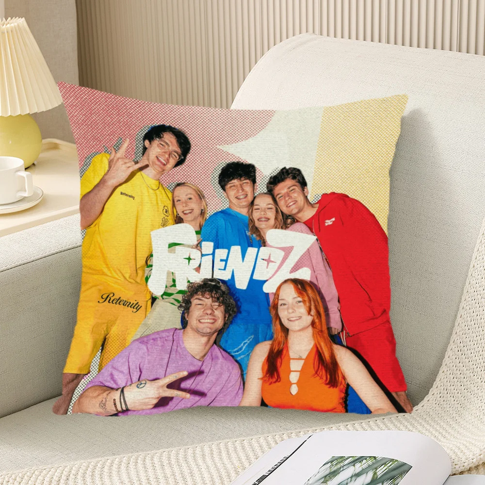 1pc Friendz 그룹 사진 인쇄 쿠션 커버, 2D 양면 폴리에스테르 쿠션 케이..