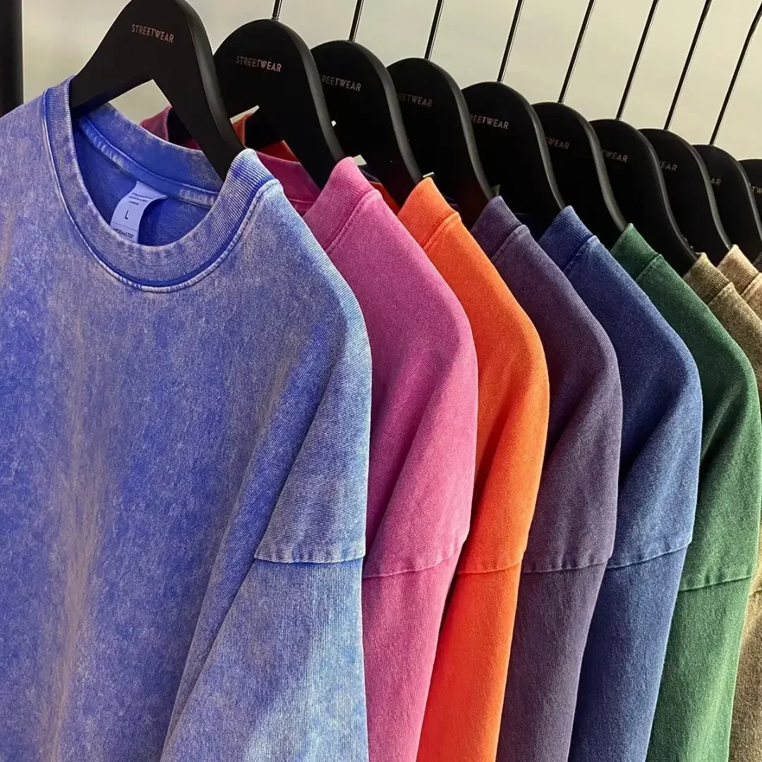 Vintage-Inspired Heavyweight Solid Color Oversized T-Shirt - Unisex Summer Streetwear