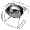 Stainless Steel Pet Bowl Slanted Anti Cervical Spondylosis for Cats and Dogs Dual Use Feeder 6