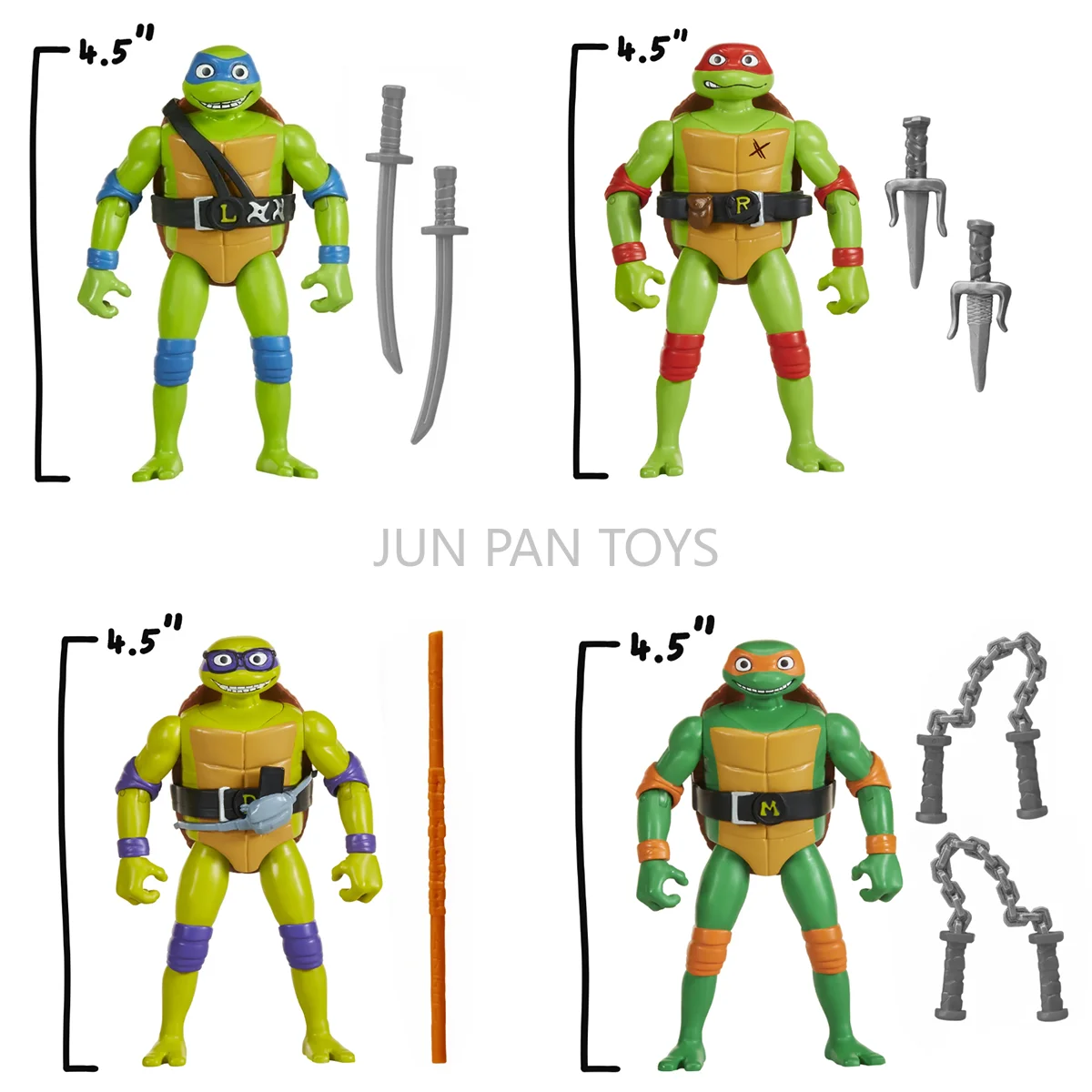 TMNT Tortues Ninja Figurines Miniatures Mignonnes par Rocketlab Design