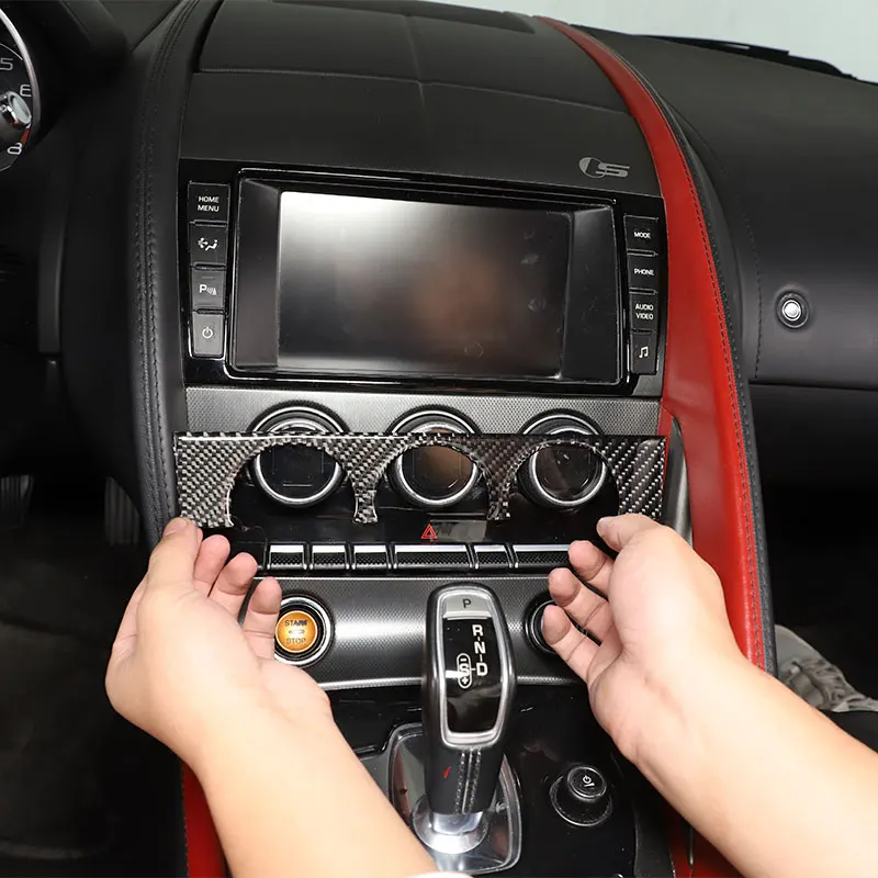 

Для Jaguar F-TYPE f типа 2013-2022 автомобильный Кондиционер переключатель панель декоративная наклейка мягкое углеродное волокно Защитная панель переключателя