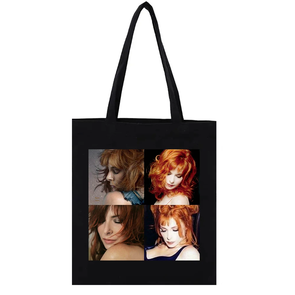 

Mylene-Farmer Poster Canvas Tote Artistic Photos of French Singers Hand Bags for Women Handbags Reusable Shopping Bag Funny Eco