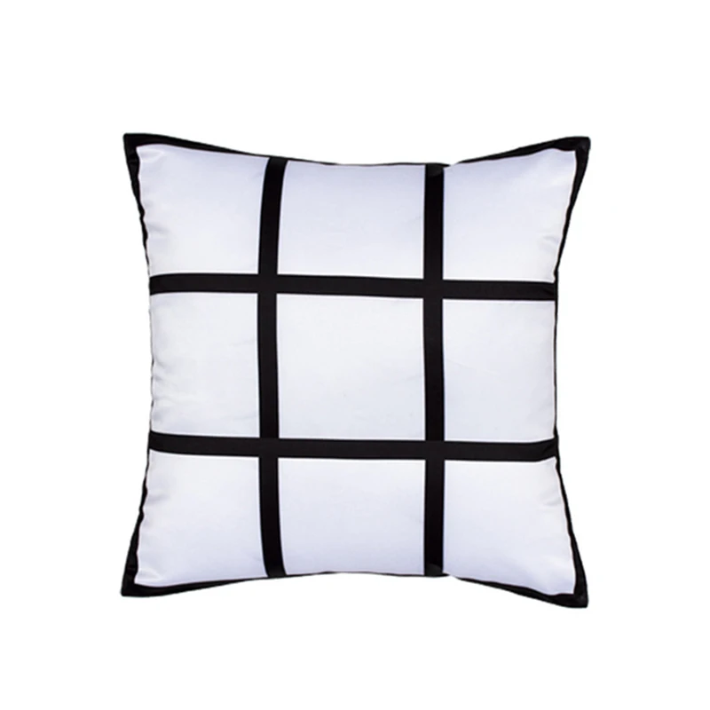 Blank Sublimation Pillow Covers Polyester 9 Panel On Front With A