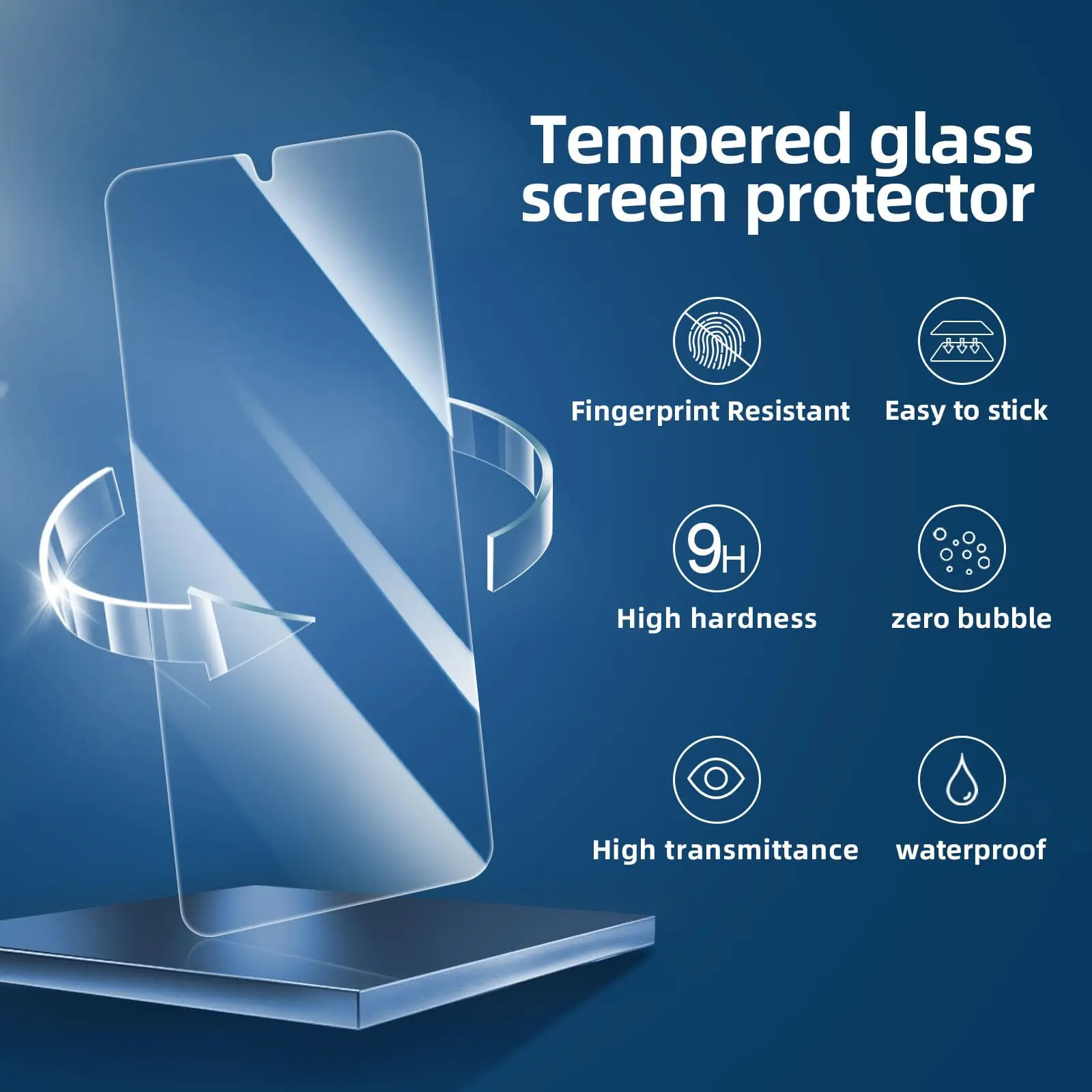 Premium Tempered Glass Screen Protector - HD Clarity, 9H Hardness, Anti-Scratch, High-Definition Crystal Film, Easy Unlock