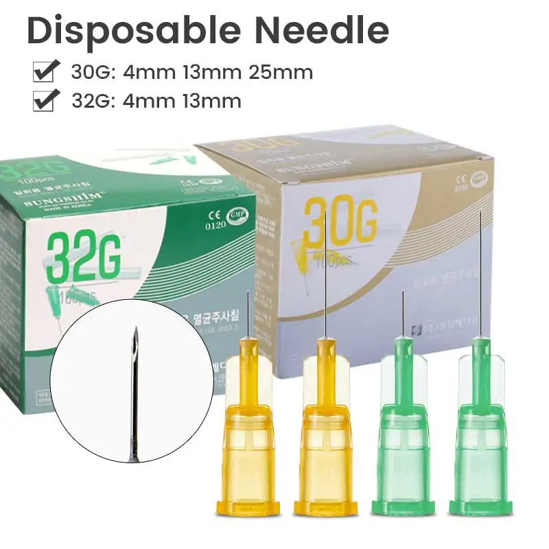 Hot Sale Korea 31G 6mm 30G 13mm 27G 31G Disposable Superfine Sharp Painless Small 34G 4mm Needle