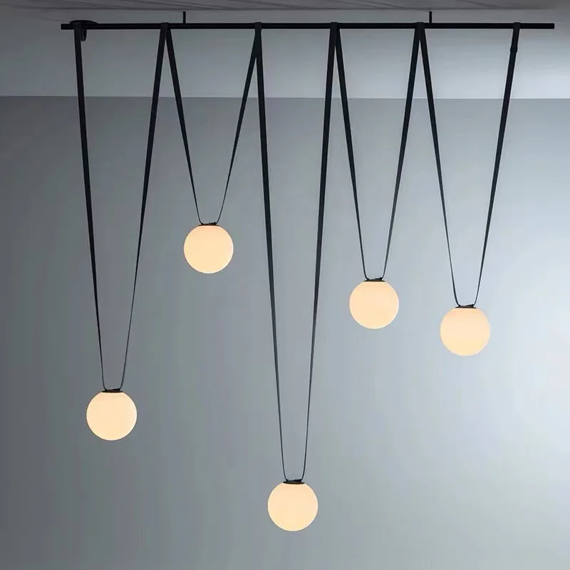 

Nordic Designer Pendant Lamps Villa Staircase Restaurant Decor Chandelier Minimalist Exhibition Hall Creative Hanging Lights