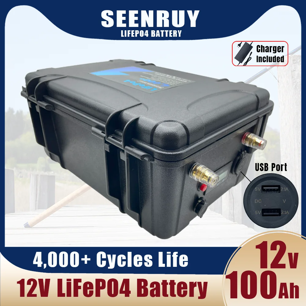 WaterproofIP6712V100AhLithiumIronBatteryPackforFishingBoatPropellerMarinePropulsion