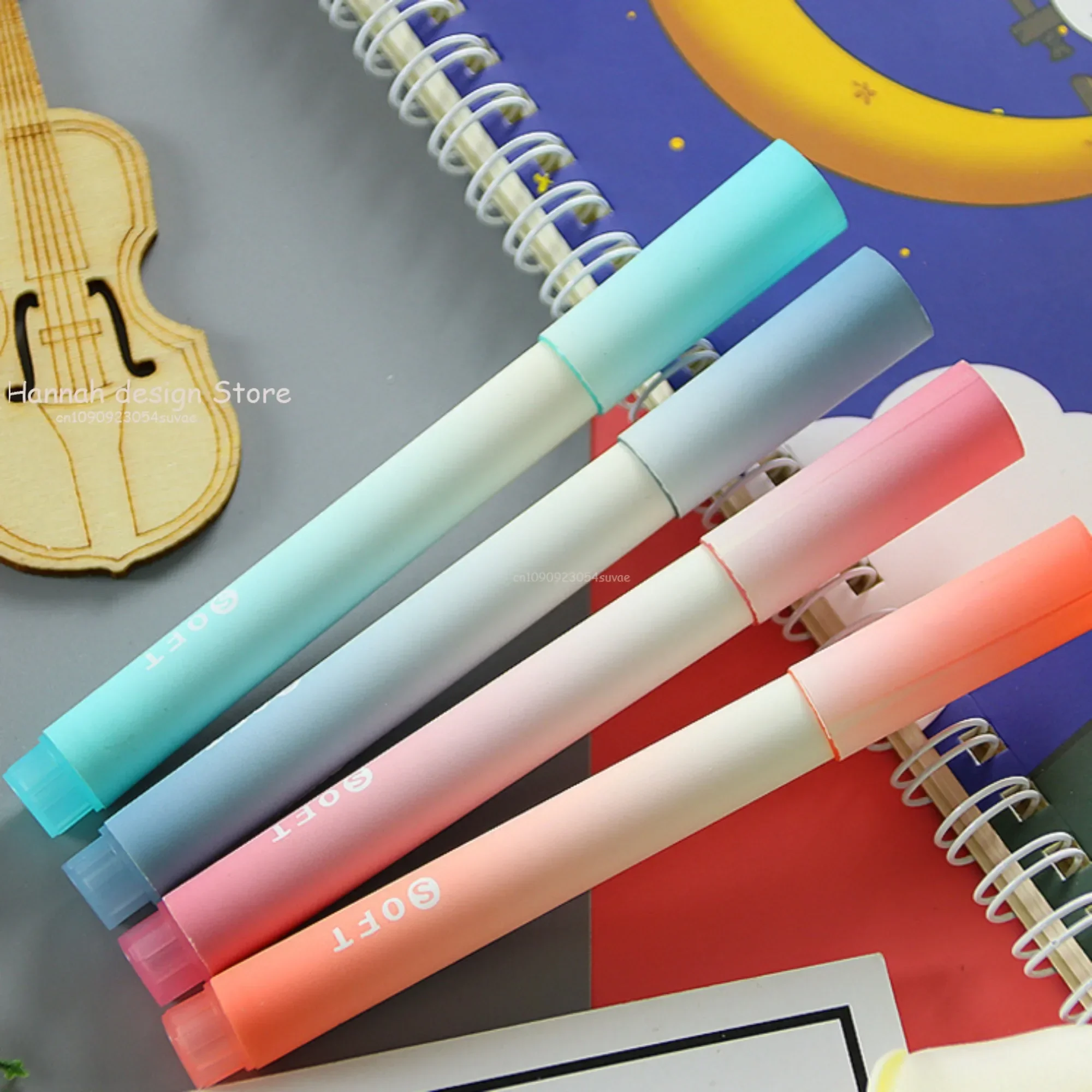 Color Gradient Highlighter Pens Kawaii Stationery Students Marker Pen Drawing Tool Cute School Office Supplies highlighter pen marker pen highlighter marker 4pcs/set