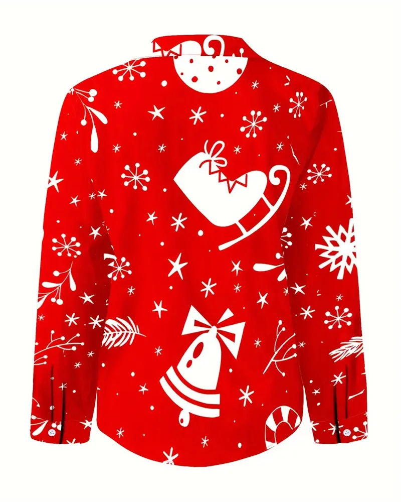トップス Noel 2023 Women's Plus Size Christmas Shirts Autumn and Winter