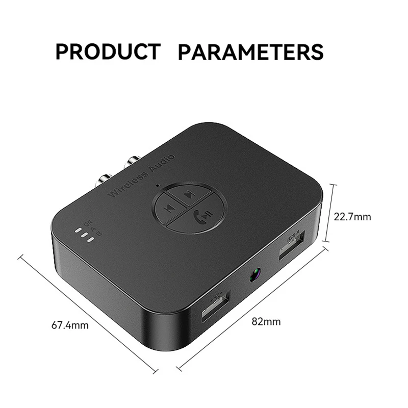 무선 오디오 어댑터 블루투스 6.0 수신기 RCA 3.5mm AUX 잭 스테레오 음악 무선 어댑터 지원 U-디스크 재생 자동차 키트