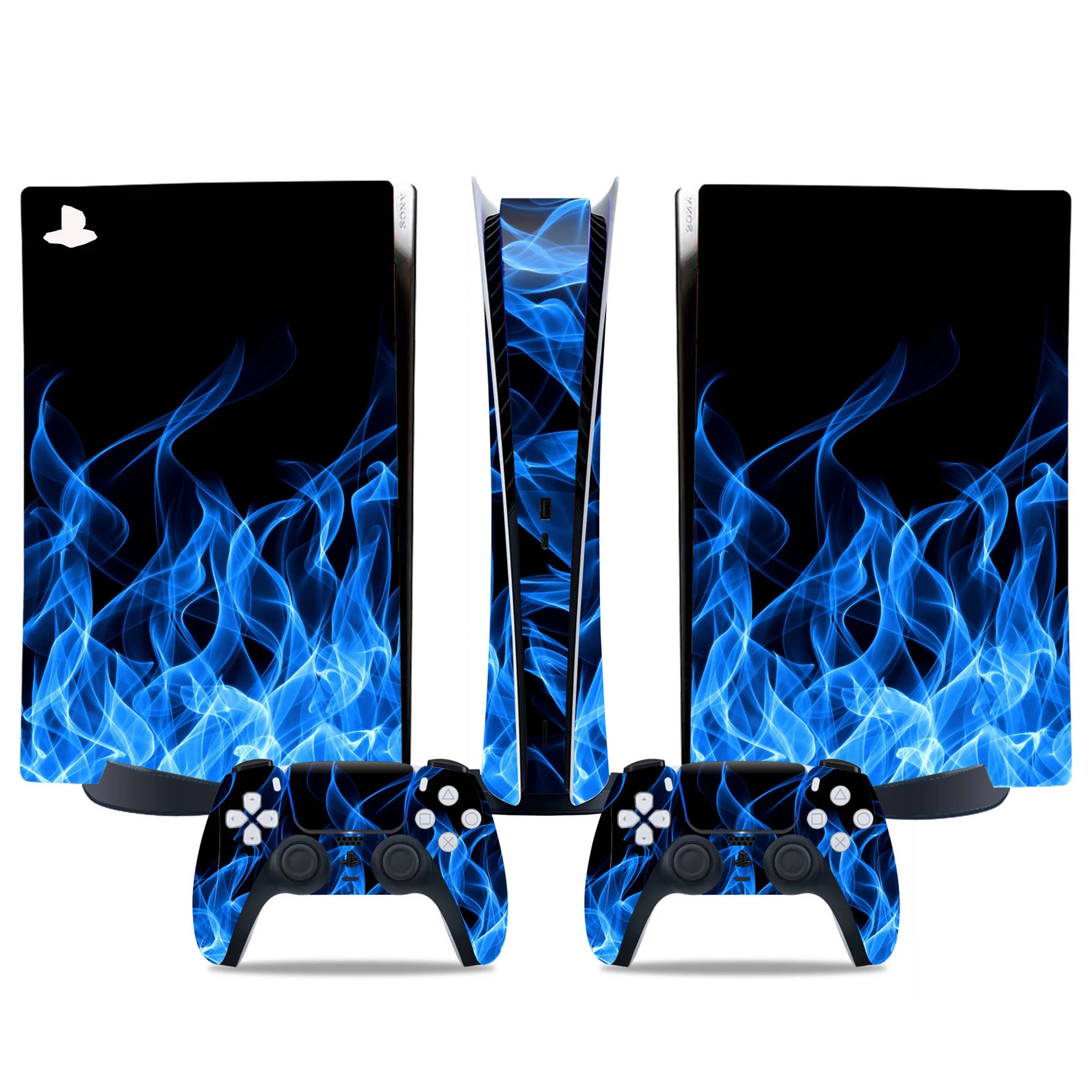 For PS5 Digital Protective Skin Sticker Vinyl Decal Full Set Cover Wrap for Game Console and 2 Controllers