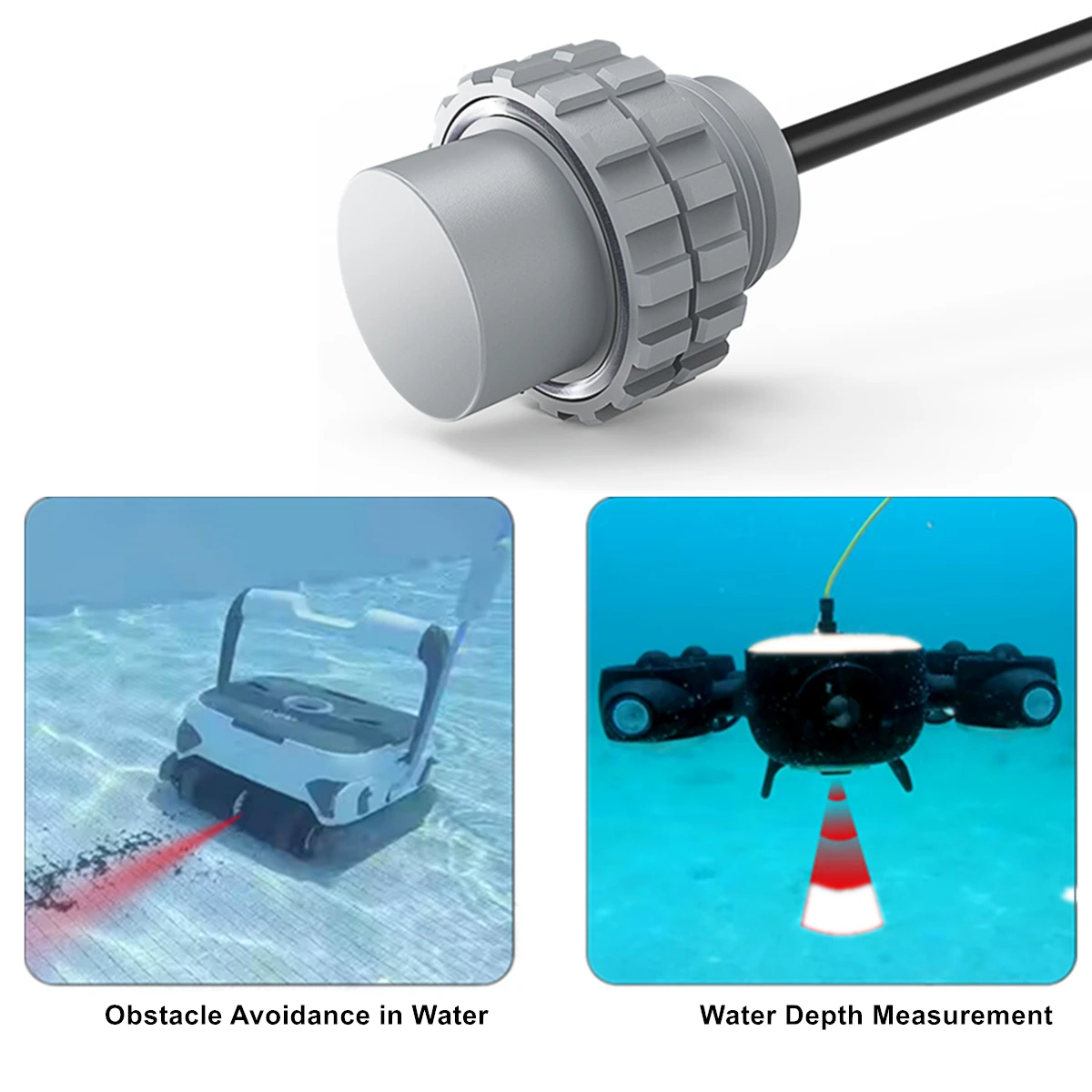 Underwater Submarine Ultrasonic Sensor Module Probe for Distance Measurement Obstacle Avoidance IP68 UART/RS485 Range 600cm underwater ultrasonic sensor