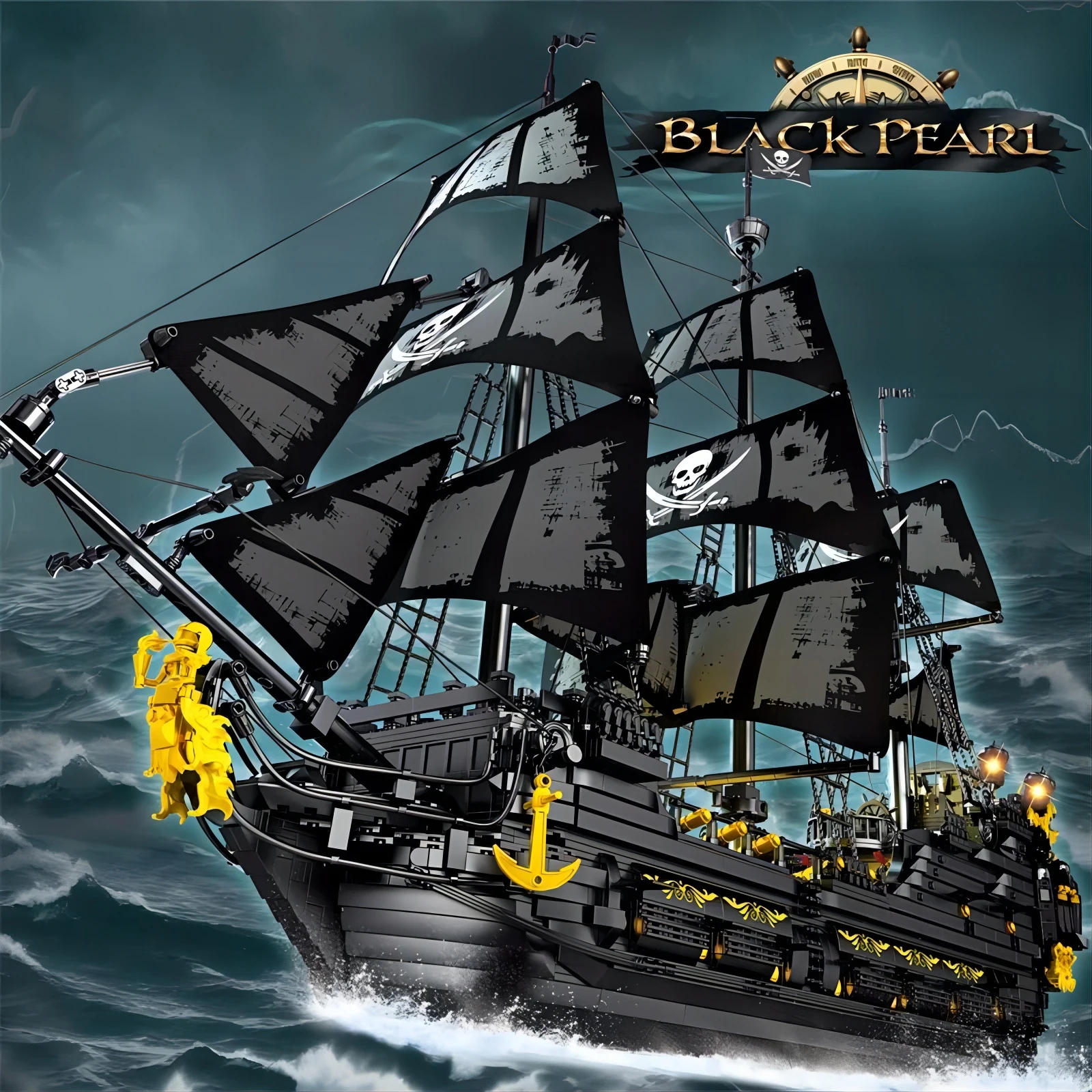 

New Black Pearl Pirate Ship Model Building Blocks MOC 66036 Movie Military Transport High Tech Bricks Toy Set Gift Kids Boys