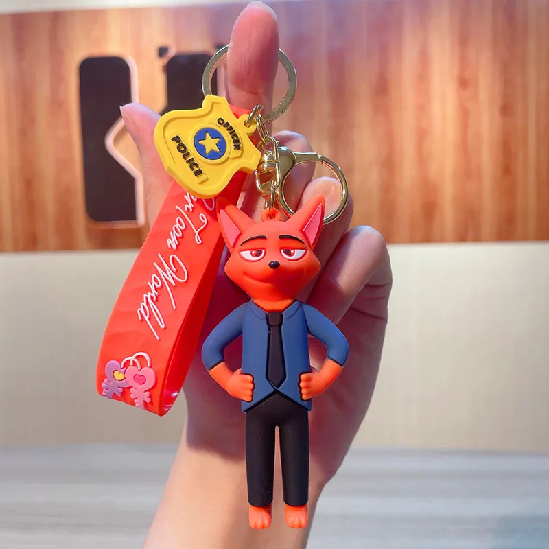 Anime Zootopia Judith Nick Dolls Rubber Keychain Q Version