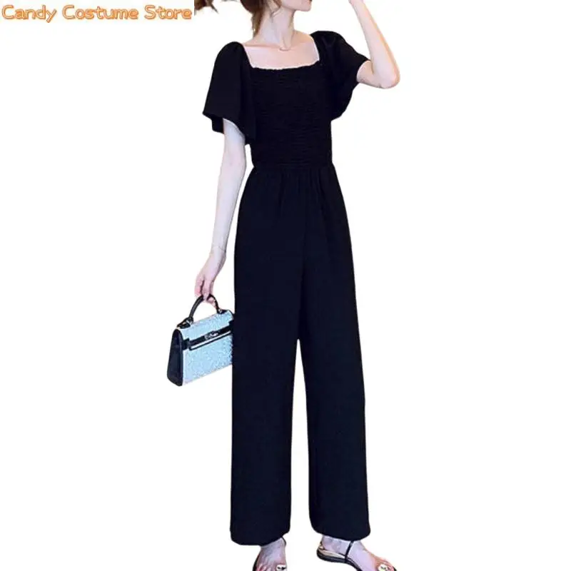 Womens Jumpsuits Solid Elegant Korean Style Newest Simple Full Length Summer Comfortable Tender Students Casual Stylish Female