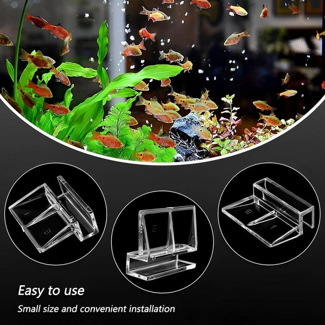 Aquarium Lid Handle 4PCS Clear Acrylic Holder Support For Fish Tank Lid  Aquarium Glass Cover Clip