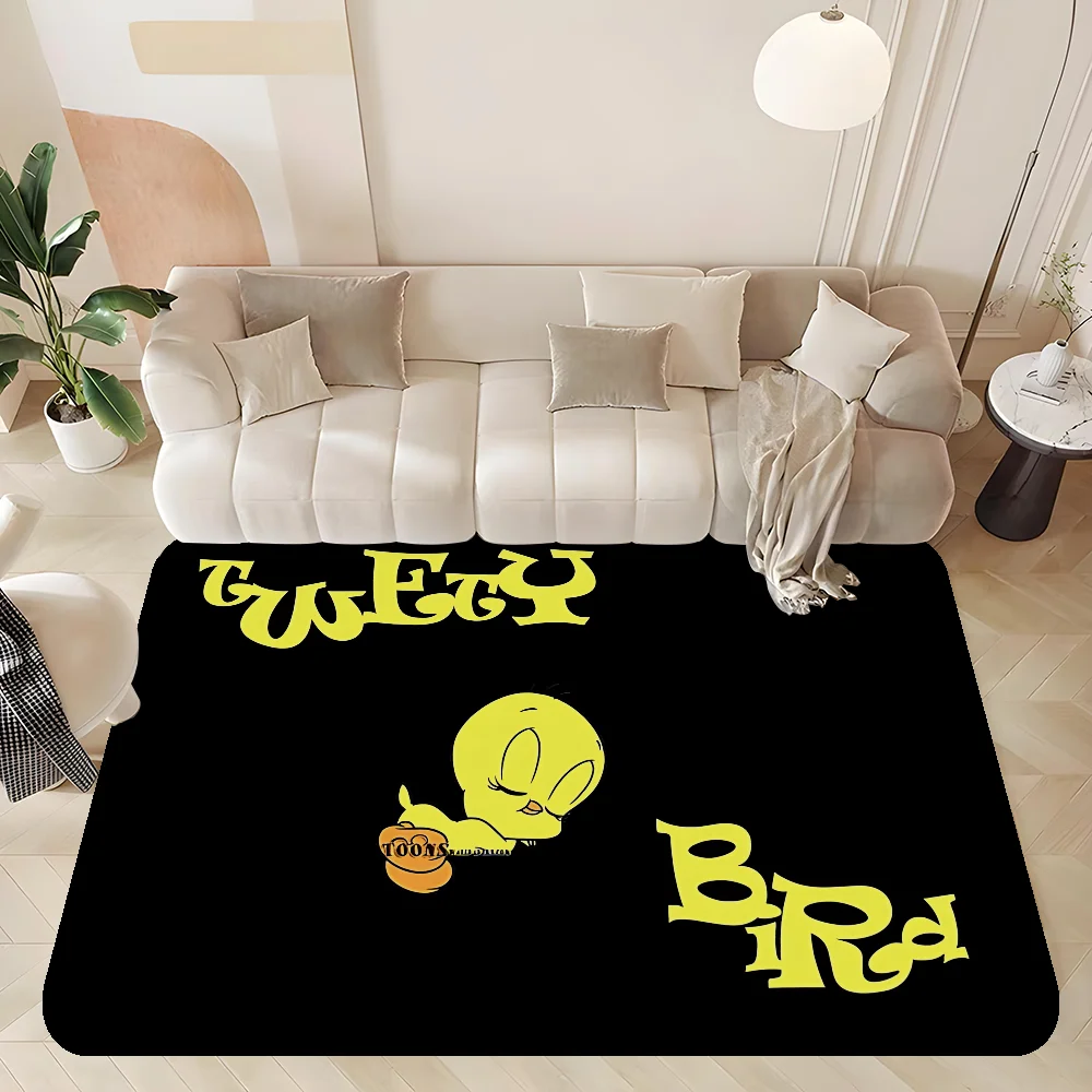 Looney Tunes T-Tweety Bird Hallway Carpet Washable Non-Slip Living Room Sofa Chairs Area Mat Kitchen Doormat Area Rug 3
