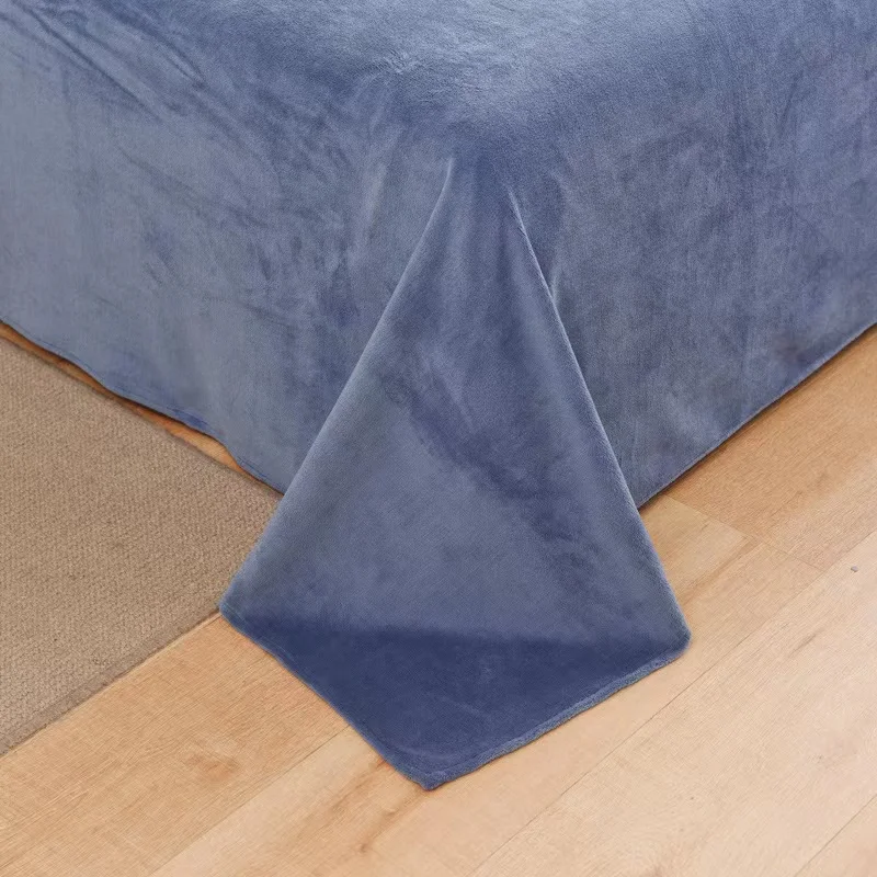 Winter Warm Thick Plush Velvet Flat Sheet Solid Color Large Size Soft  Flannel Bed Sheet 350x245cm Not Including Pillowcase 6