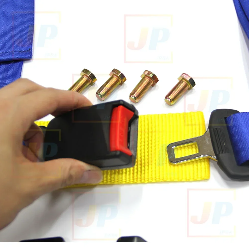 Car Seat Belt JDM Sabelt Racing 4-Point Safety Harness Universal 2" Snap-In Drifting Style Bolt Mounting