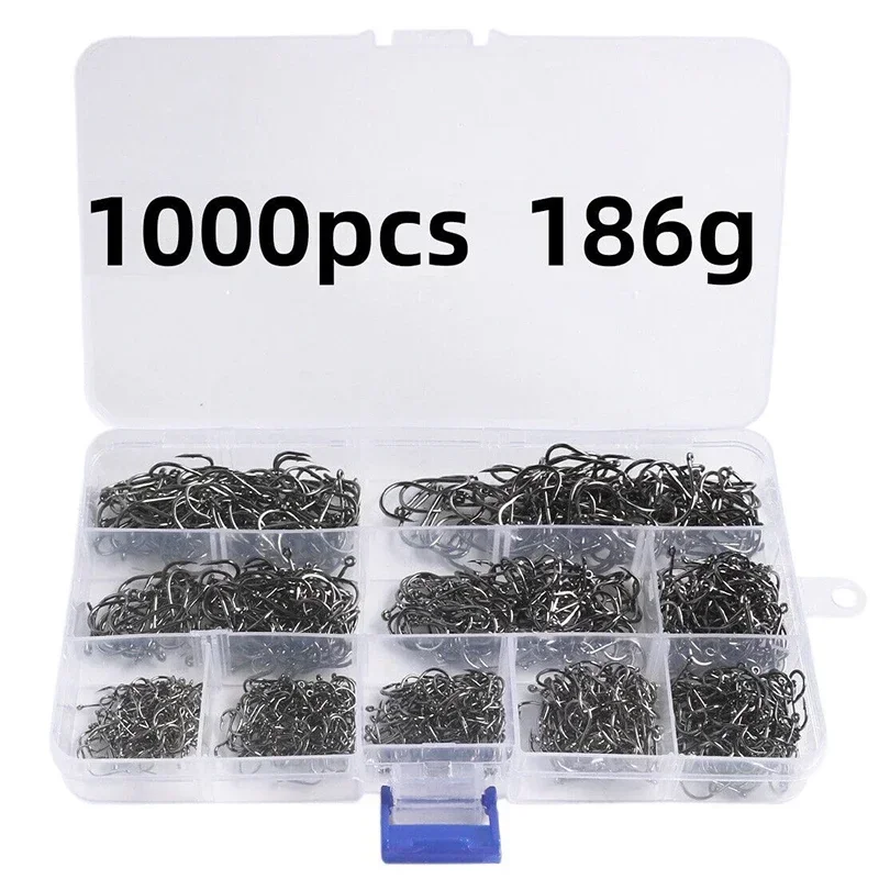  slider image of 50-1600Pcs/BoxFishing Hooks Carbon Steel