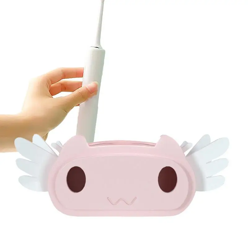 

Punch Free Toothbrush Hanger Hangings Cup Electric Toothbrush Holder Cartoon Cute Elf Toothbrush Organizer Saving Space For