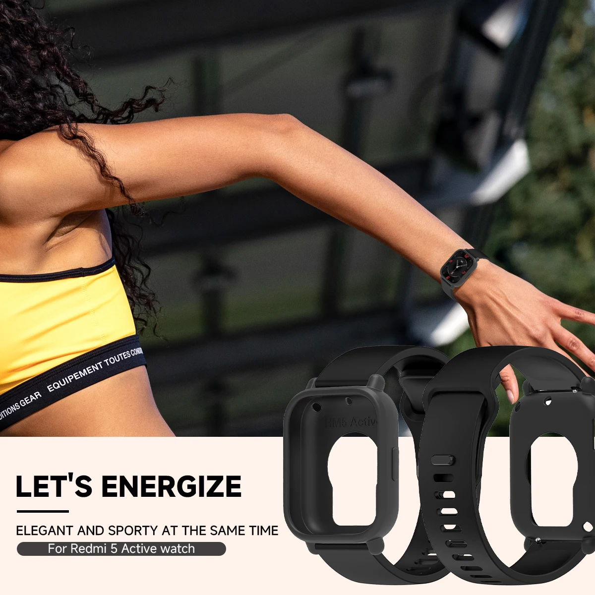 Silicone Strap and Protective Bumper for Smartwatch - Replacement Bracelet Belt