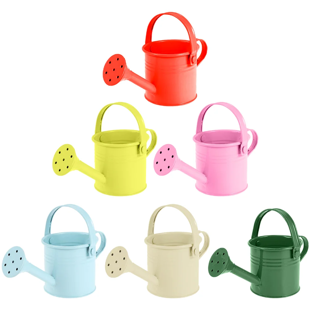 

6 Pcs Tin Watering Can Props Kids Indoor Metal Toddler Small Iron for Plants Child