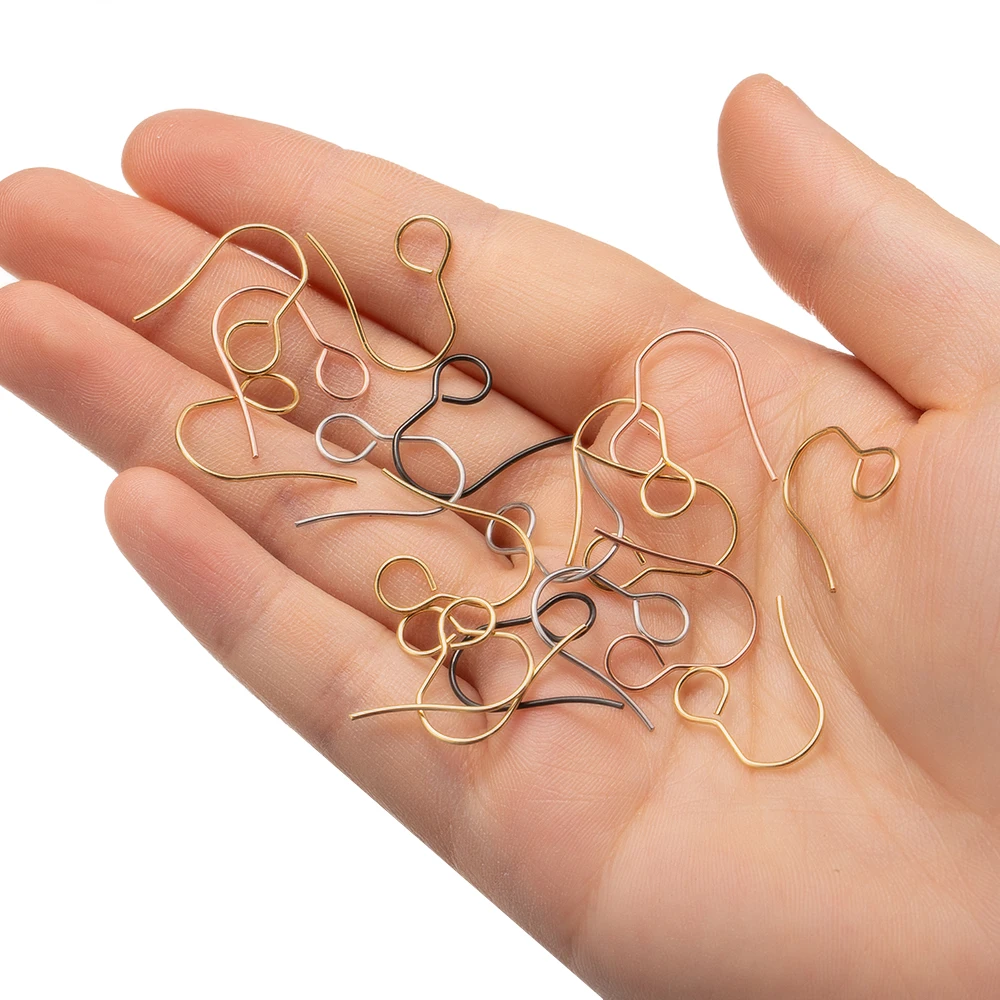 50 teile/los Edelstahl Gold Farbe Ohr drähte einfache Ohrringe Stecker Ohr draht Haken DIY Schmuck machen Ergebnisse Zubehör – Detail 6