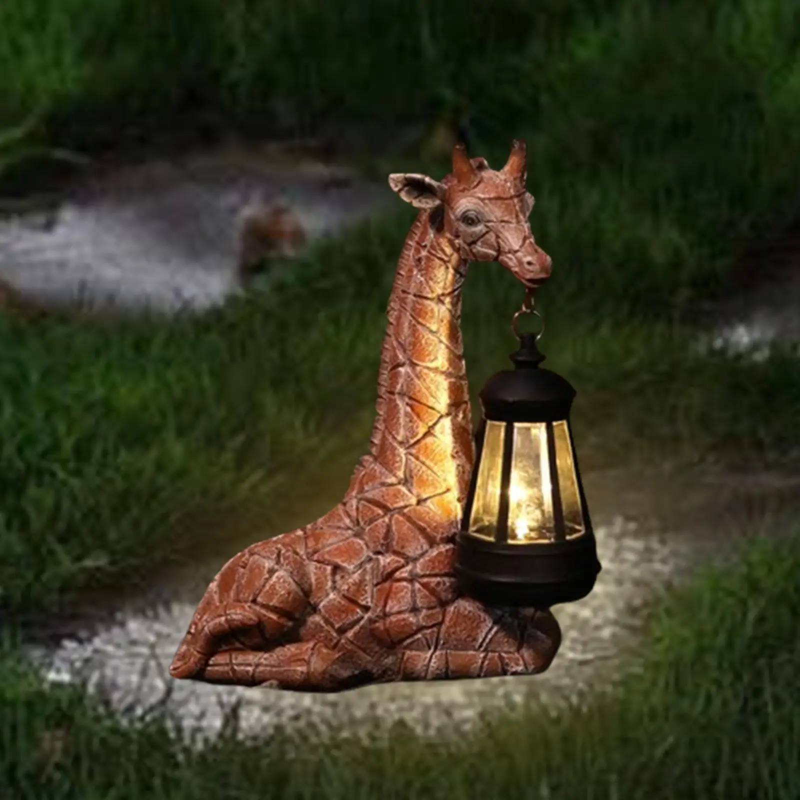 Garden Giraffe Statue Animal Sculpture with Solar Light Nice Gift Collectibles Garden Giraffe Statue Animal Sculpture with Solar Light Nice Gift Collectibles