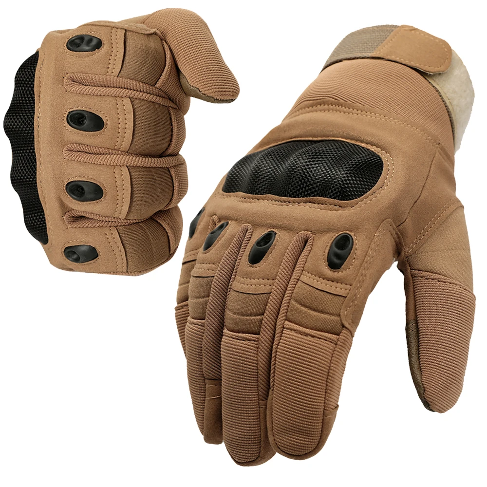 Super Fiber Men's Tactical Gloves Protection Shell Men Women Riding Hard Knuckle Full Finger Touch Screen Motorcycle Gloves 4