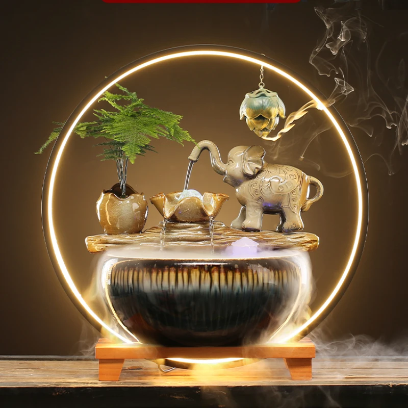 

Housewarming opening gift Feng Shui ball flowing ornaments circulating water living room fish tank office porch TV cabinet fount