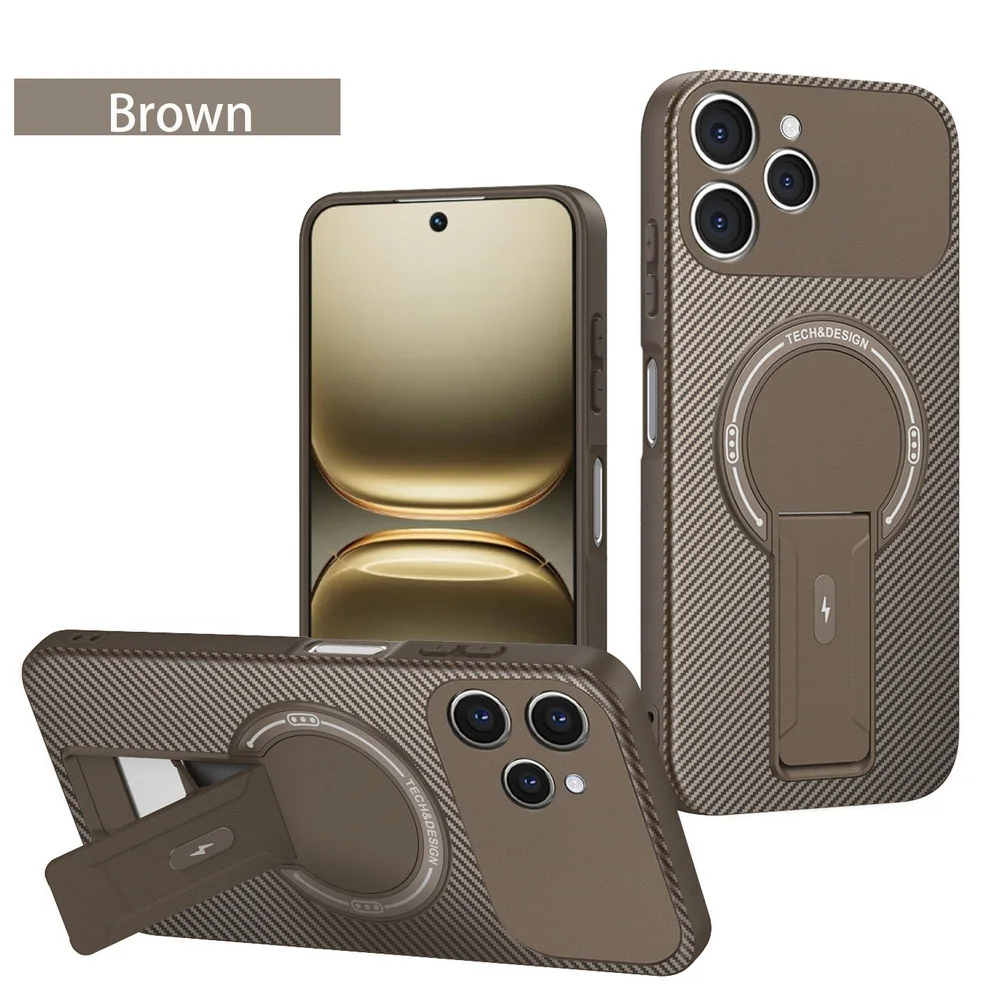 Carbon Fiber Invisible Stand Holder with Built-in Magnetic Ring Case
