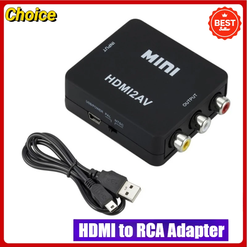 HDMI - RCA変換アダプター USBケーブル付き HD 1080p ビデオオーディオコンバーター HDMI - AV変換アダプター テレビ VHS VCR DVD ノートパソコン PC HDTV PS3対応