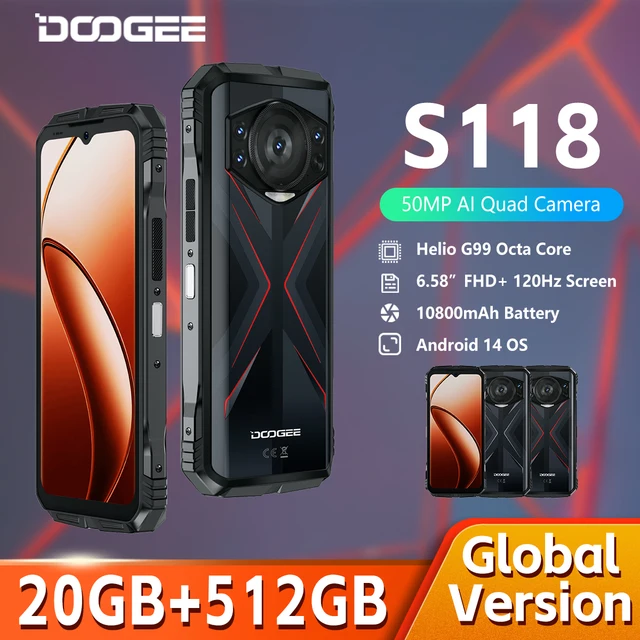 [World Premiere] DOOGEE S118 Rugged Smartphone 12GB  512GB 6.58" FHD+ Screen 50MP Camera Android 14 Cellphone